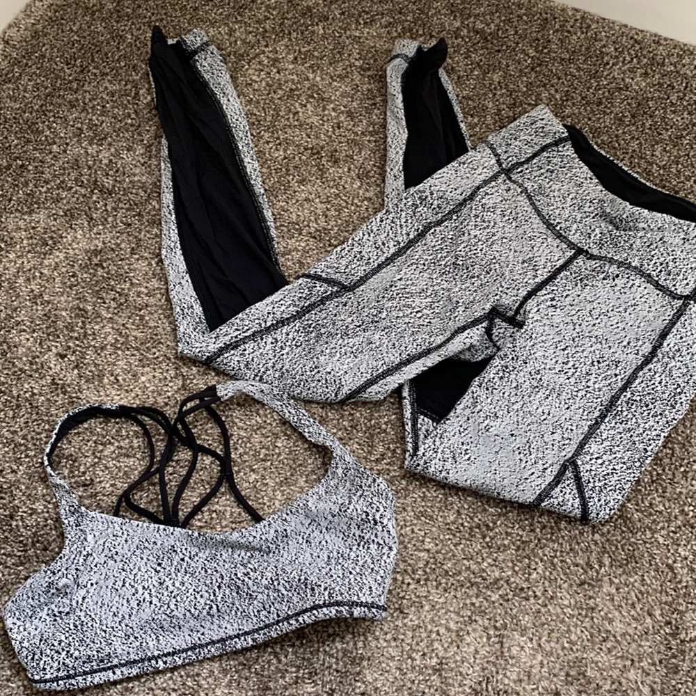 Lululemon leggings and matching sports bra sz 4 and 6